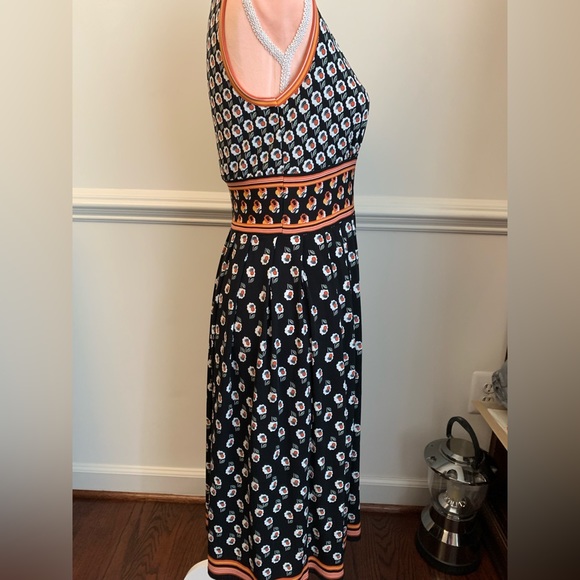 🍑Max Studio fit & flare sleeveless black print dress extra small XS - Picture 4 of 8
